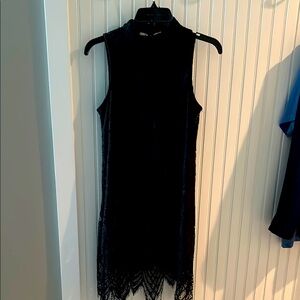 Elegant Black Lace Sleeveless Dress